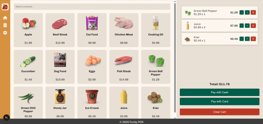 Point of sale main layout