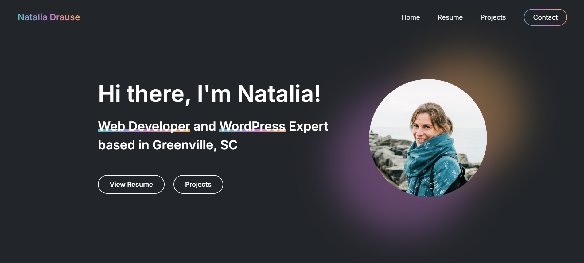 Portfolio landing page